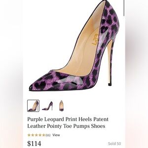Purple Leopard Print Patent Leather Heels